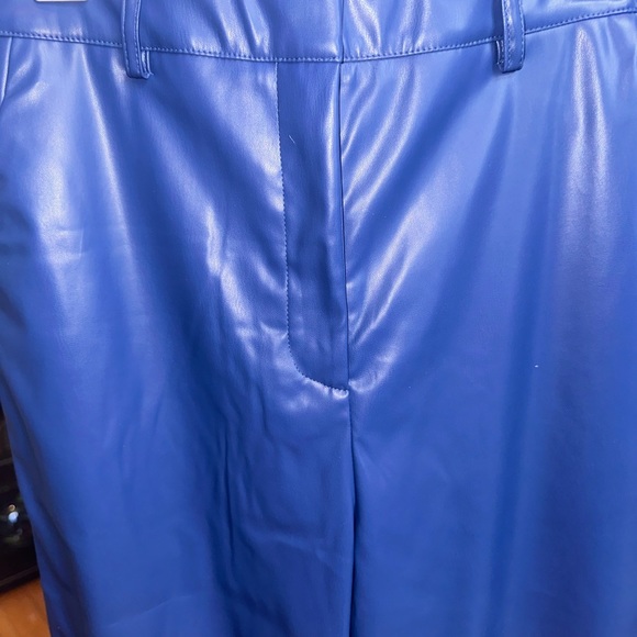 Stylewe Royal Blue vegan Leather Wide Leg Pants NWT. 8 - Picture 4 of 8